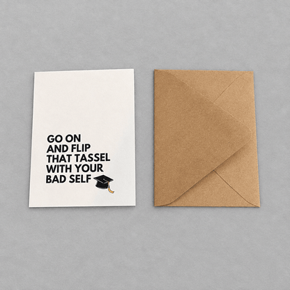 Go on and Flip That Tassel photo 6 on the lighter grey backdrop