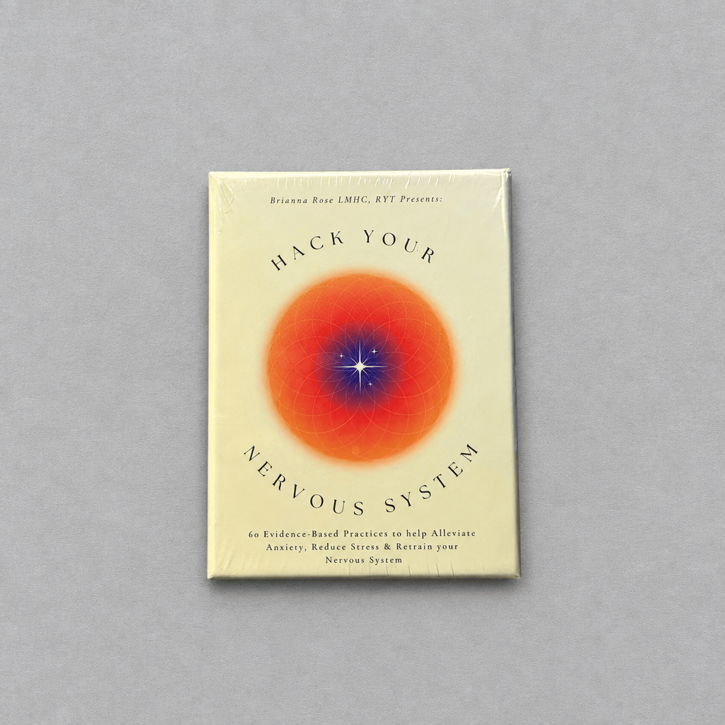 Hack Your Nervous System Card Deck photo 1 on the lighter grey backdrop
