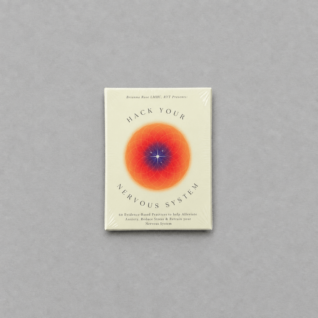 Hack Your Nervous System Card Deck photo 2 on the lighter grey backdrop