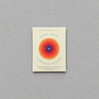 Hack Your Nervous System Card Deck photo 2 on the lighter grey backdrop
