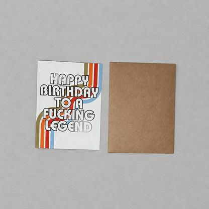 Happy Birthday To A Fucking Legend Card photo 3 on the lighter grey backdrop