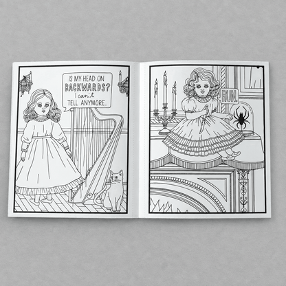 Haunted Dolls Coloring Book photo 2 on the lighter grey backdrop