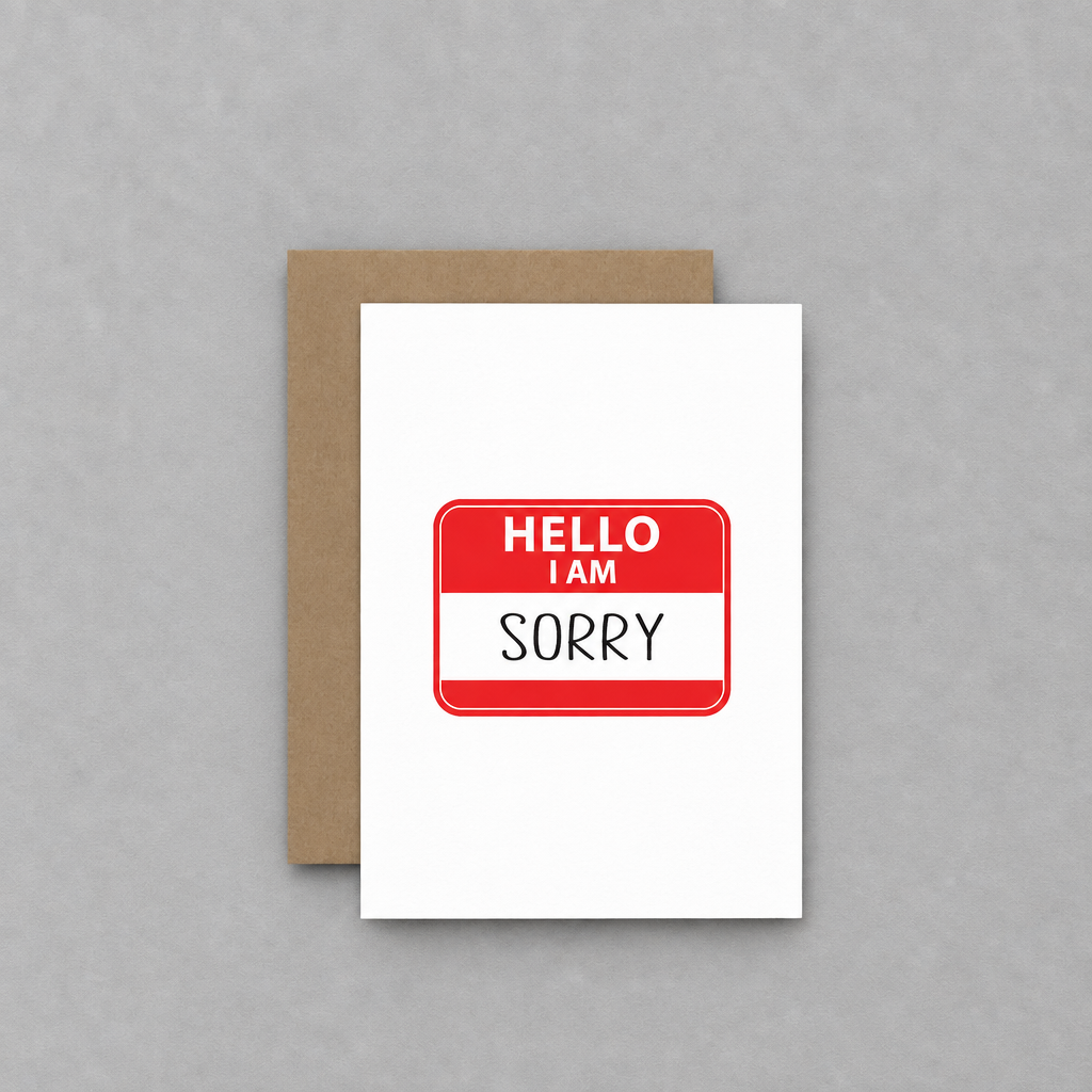 Hello, I Am Sorry – Apology Greeting Card photo 1 on the lighter grey backdrop