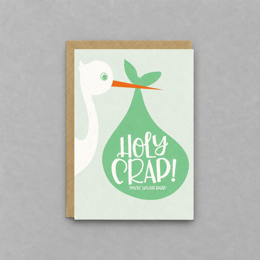 Holy Crap Baby Card photo 1 on the lighter grey backdrop