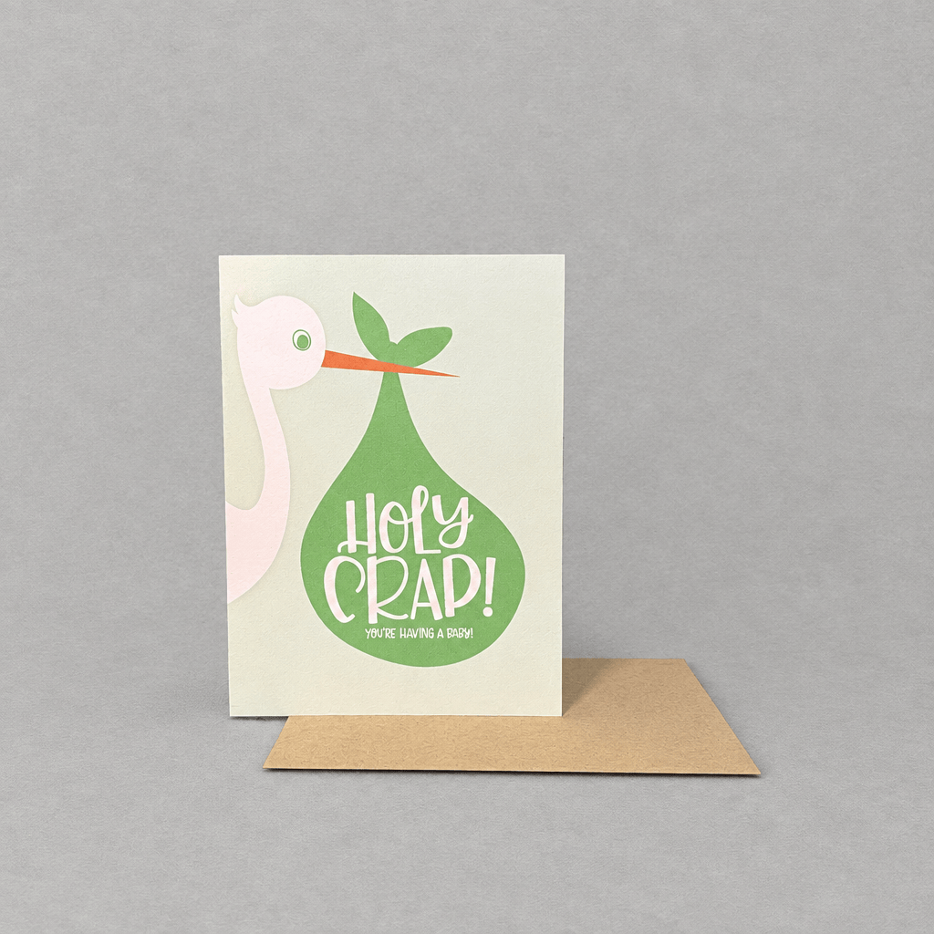 Holy Crap Baby Card photo 2 on the lighter grey backdrop