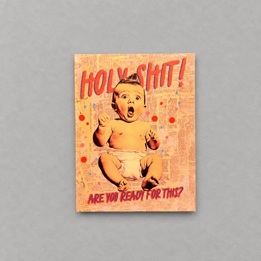 Holy Shit! New Baby Card photo 1 on the lighter grey backdrop