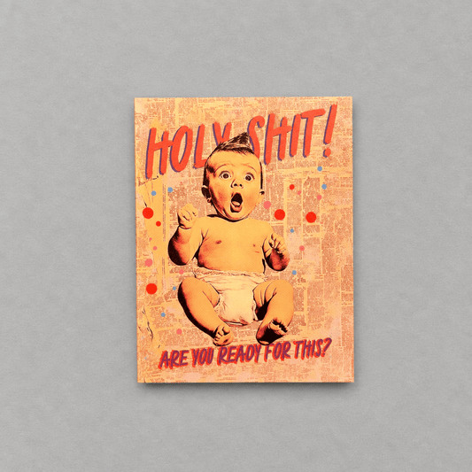 Holy Shit! New Baby Card photo 1 on the lighter grey backdrop