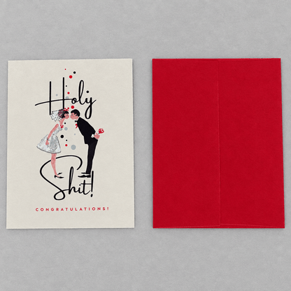 HOLY SHIT! wedding card photo 4 on the lighter grey backdrop