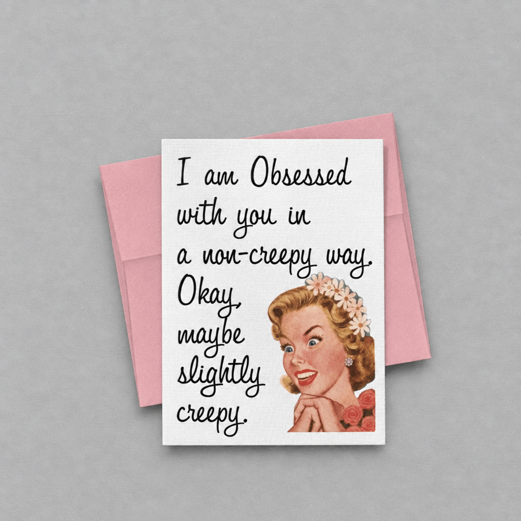I am Obsessed with You Card photo 1 on the lighter grey backdrop