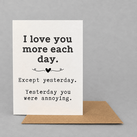 I Love You More Greeting Card photo 2 on the lighter grey backdrop