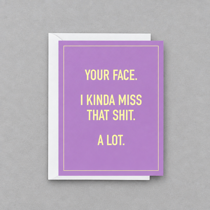 I Miss Your Face Card photo 1 on the lighter grey backdrop