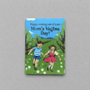Impish Greetings funny birthday card with vintage illustration of children playing in a field on matte card stock.