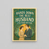 Impish Greetings vintage-style anniversary card featuring a couple and the text Hands down the best husband I've had