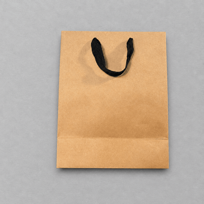 Impish Greetings kraft paper gift bag with black cloth handles for last-minute gifts