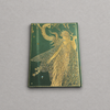 Impish Greetings hardcover journal in deep olive green with an ornate gold foil fairy illustration on the cover.