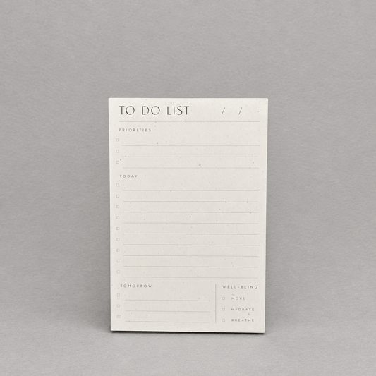 Impish Greetings Wilde House Paper recycled paper to do list pad with sections for priorities and well-being