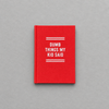 Impish Greetings red hard-bound tiny diary with white text for recording funny things kids say