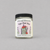 Impish Greetings Sage That Shit soy candle with white sage and lavender scent in a glass jar with black lid