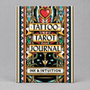 Impish Greetings Tattoo Tarot Journal featuring bold, colorful traditional tattoo-style artwork on the cover.