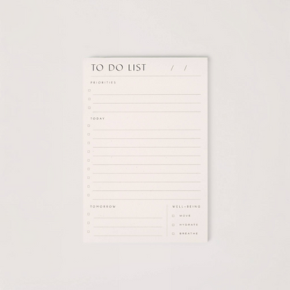 Impish Greetings Wilde House Paper to do list pad on recycled paper with sections for priorities and well-being