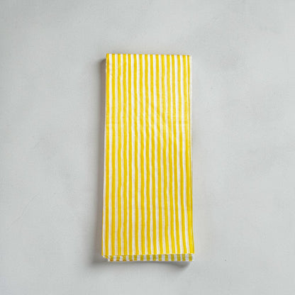 Impish Greetings yellow and white striped tissue paper sheets for gift wrapping