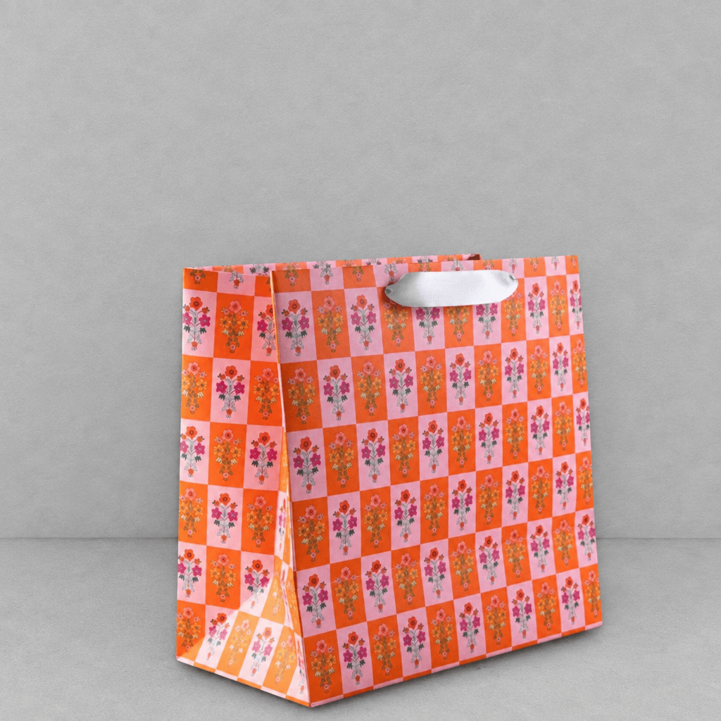 Large Gift Bag Pink Ditsy photo 3 on the lighter grey backdrop