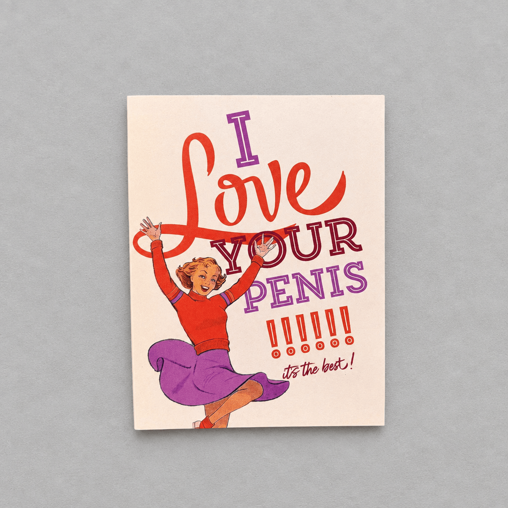 Love Your Penis Love/Anniversary Card photo 1 on the lighter grey backdrop