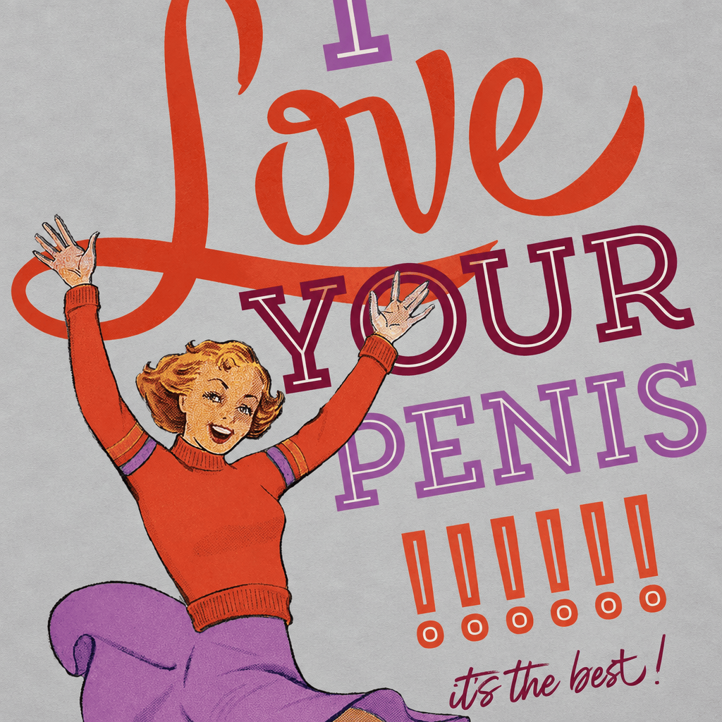 Love Your Penis Love/Anniversary Card photo 3 on the lighter grey backdrop
