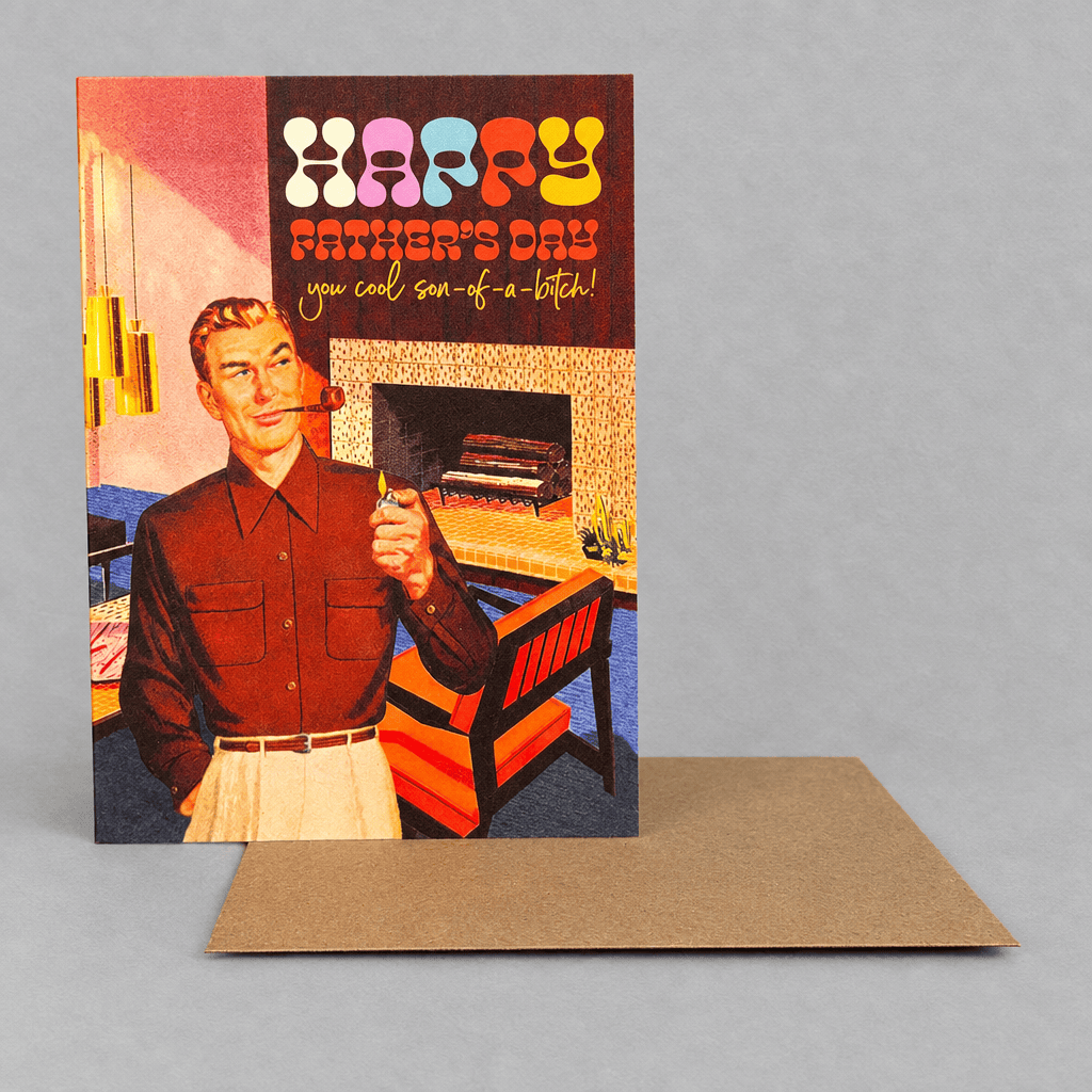 Mid Century Dad Father's Day Card photo 2 on the lighter grey backdrop