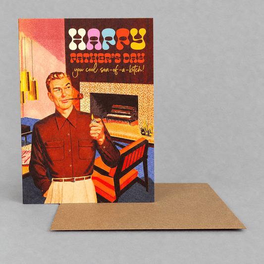 Mid Century Dad Father's Day Card photo 2 on the lighter grey backdrop
