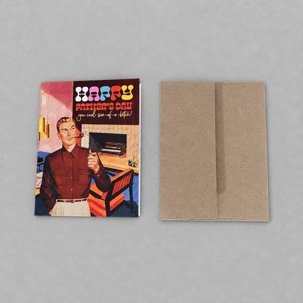 Mid Century Dad Father's Day Card photo 4 on the lighter grey backdrop