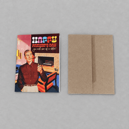Mid Century Dad Father's Day Card photo 4 on the lighter grey backdrop