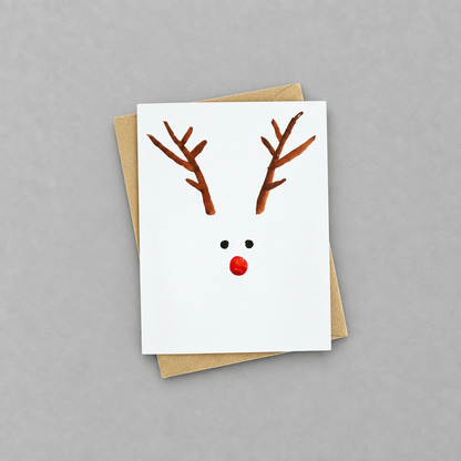 Minimalist Reindeer Holiday Card photo 2 on the lighter grey backdrop