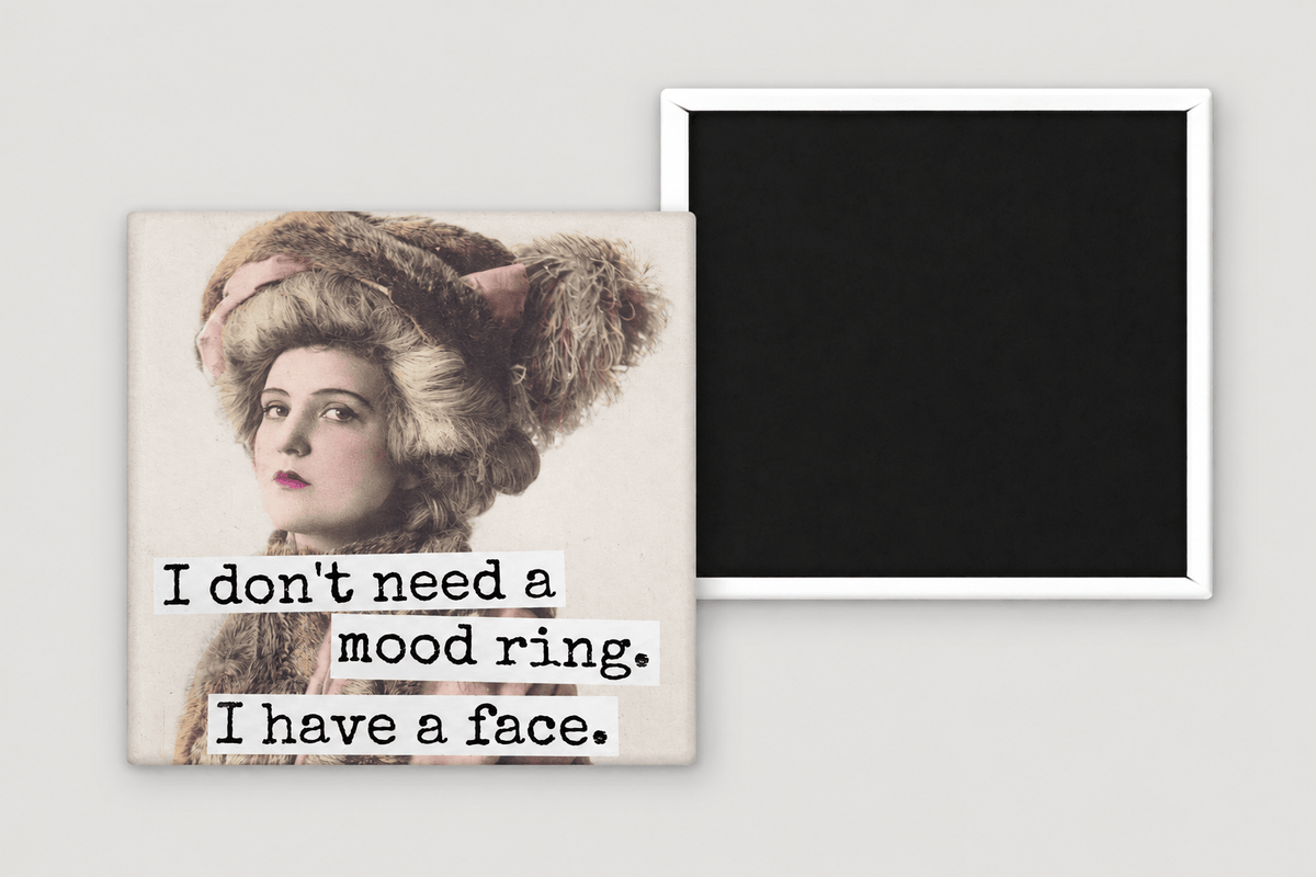 Mood ring magnet wider view on light grey