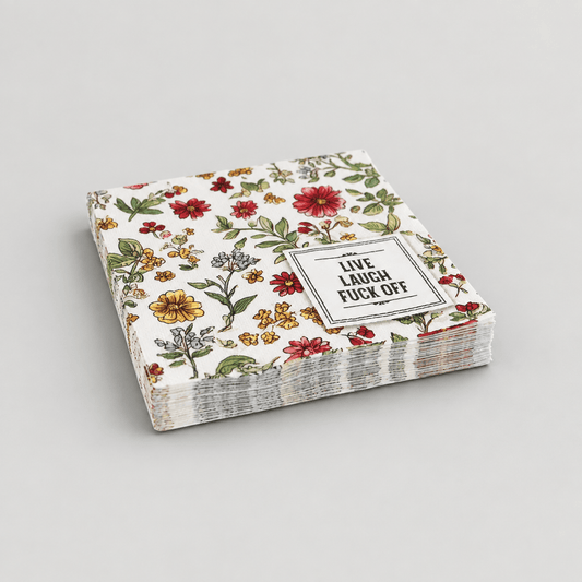Napkin stack on light grey