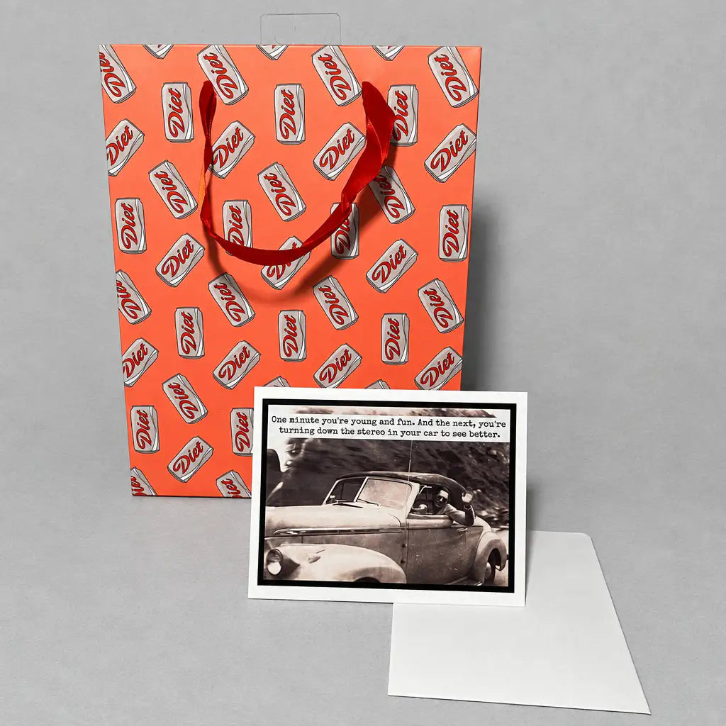 One Minute You're Young And Fun... Birthday Card photo 3 on the lighter grey backdrop