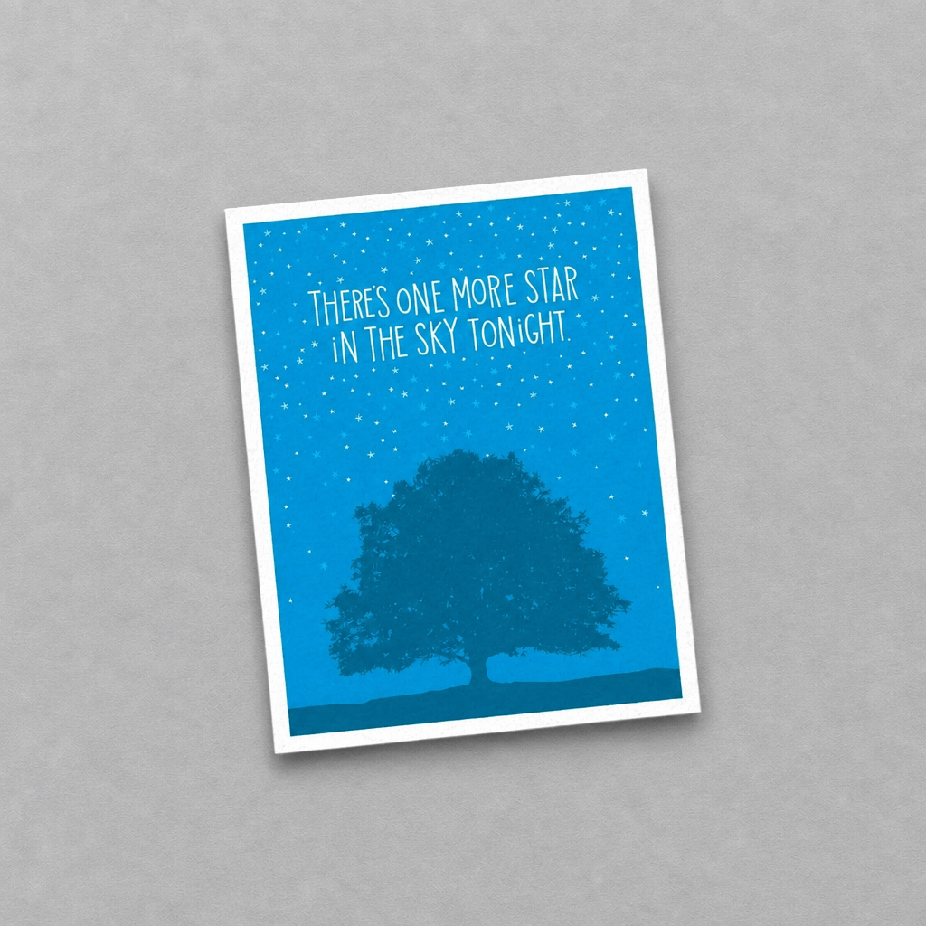 One More Star Sympathy Card photo 1 on the lighter grey backdrop