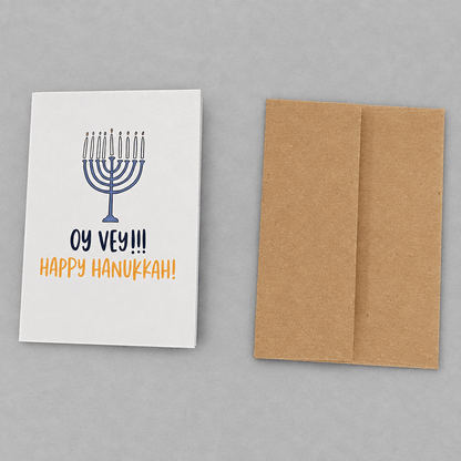 Oy Vey Hanukkah Card photo 3 on the lighter grey backdrop