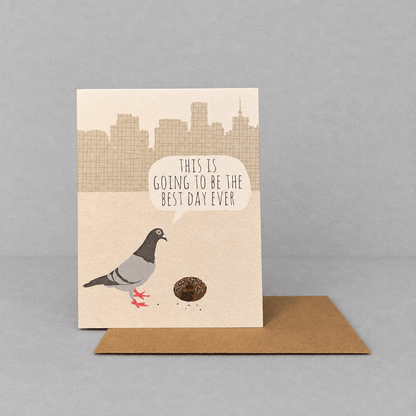 Pigeon Donut Birthday Card photo 2 on the lighter grey backdrop