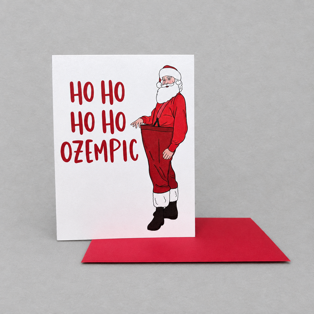 Skinny Santa Holiday Card photo 2 on the lighter grey backdrop