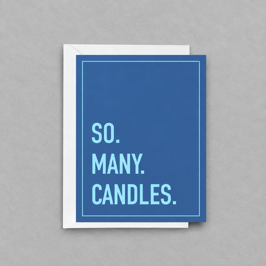So. Many. Candles. Birthday Card photo 1 on the lighter grey backdrop