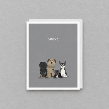 Sorry Dogs Pet Sympathy Card photo 1 on the lighter grey backdrop