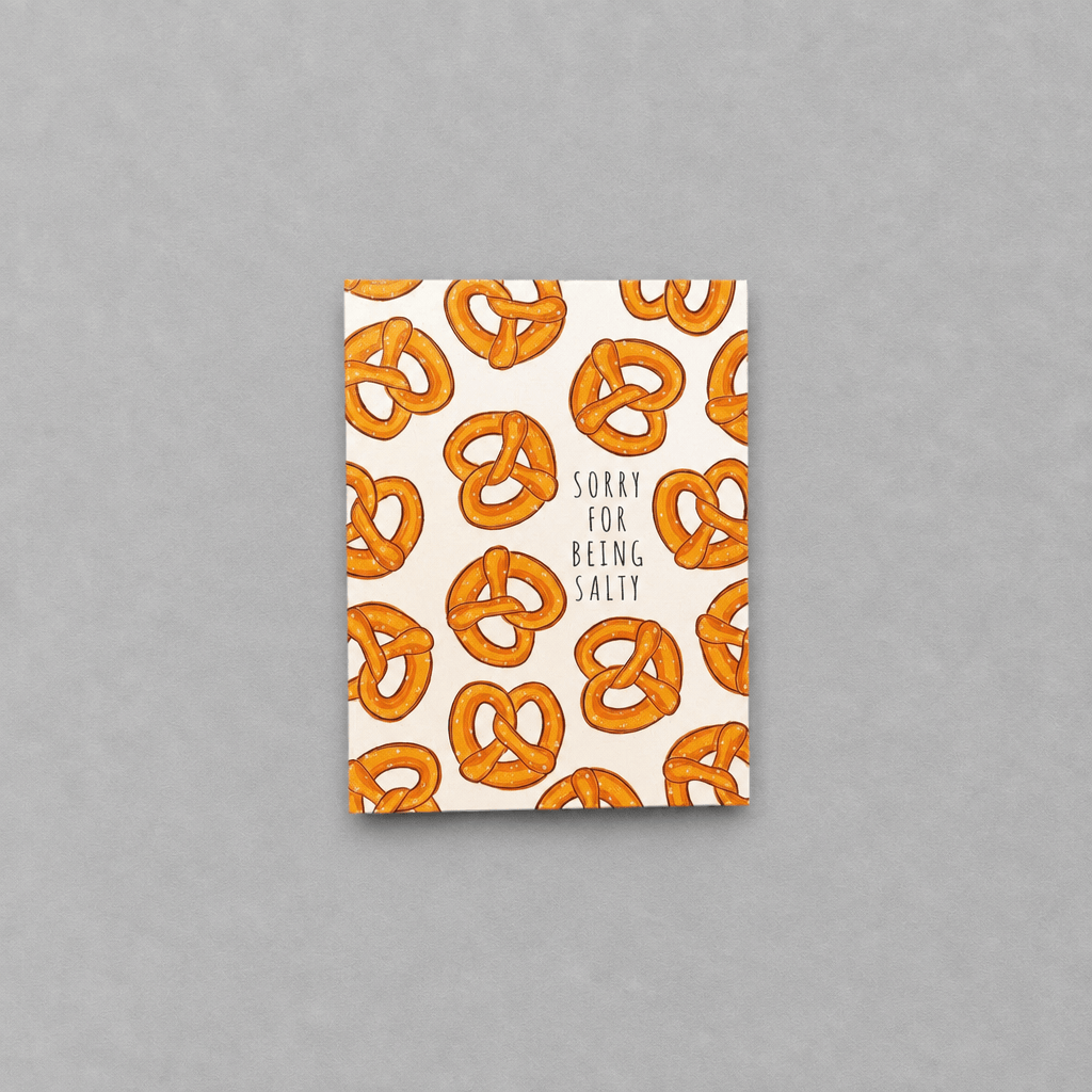 Sorry for Being Salty Apology Card photo 1 on the lighter grey backdrop