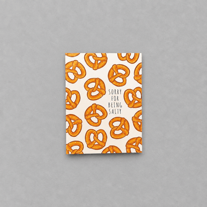 Sorry for Being Salty Apology Card photo 1 on the lighter grey backdrop