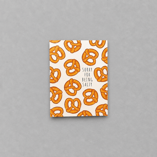 Sorry for Being Salty Apology Card photo 1 on the lighter grey backdrop