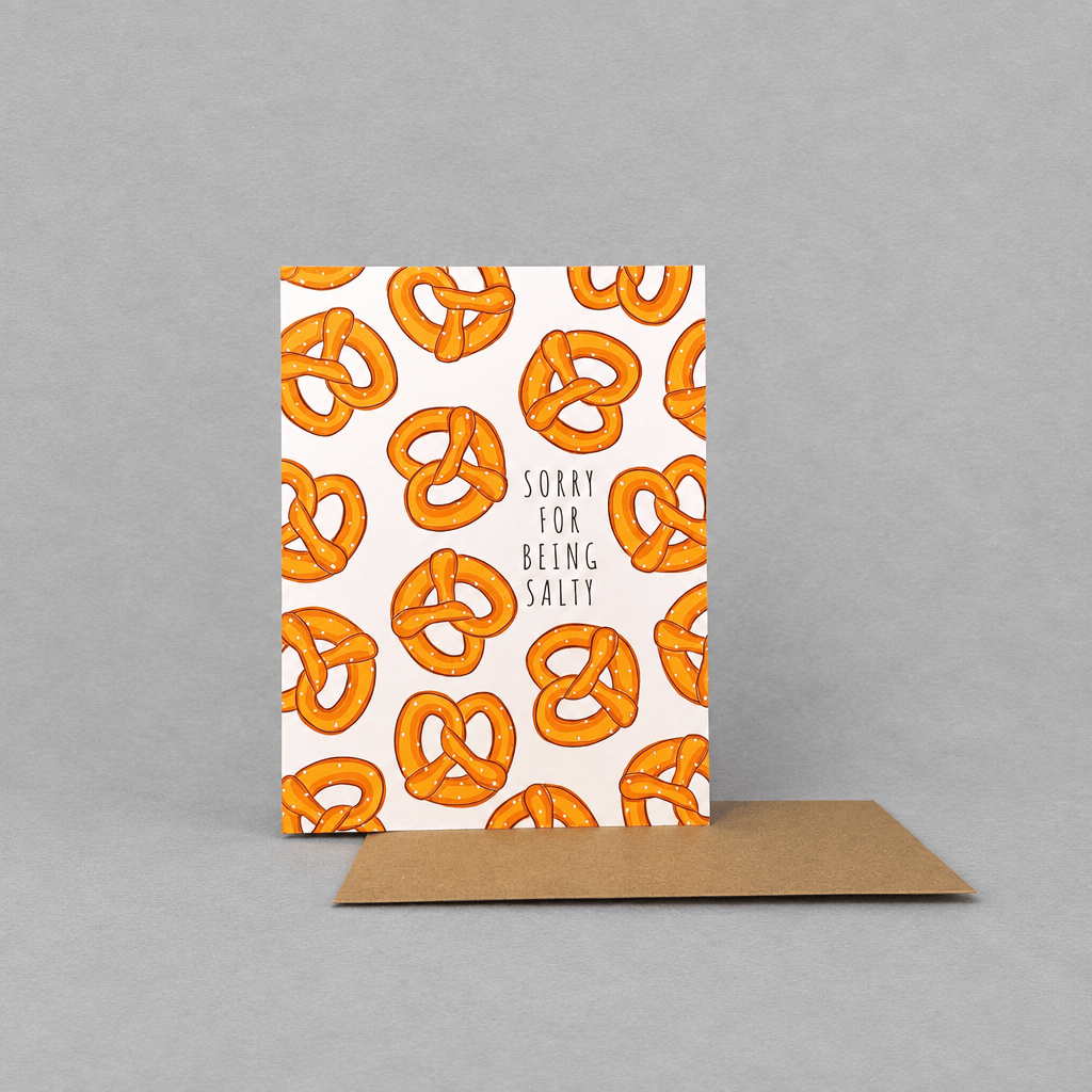 Sorry for Being Salty Apology Card photo 2 on the lighter grey backdrop