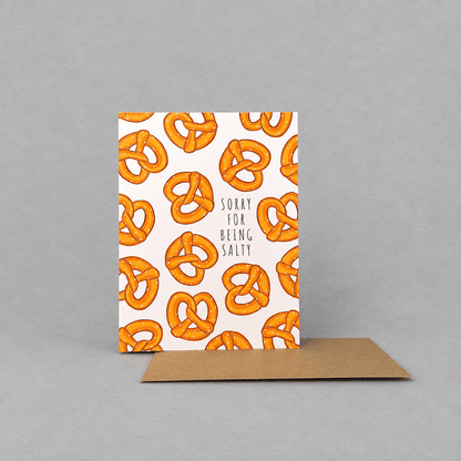 Sorry for Being Salty Apology Card photo 2 on the lighter grey backdrop