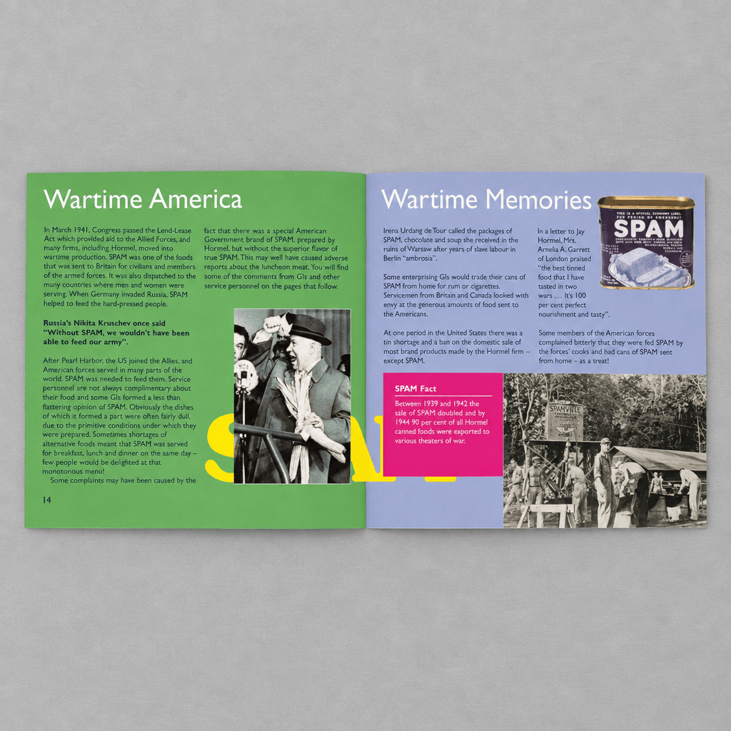 Spam Hardcover Cookbook photo 4 on the lighter grey backdrop