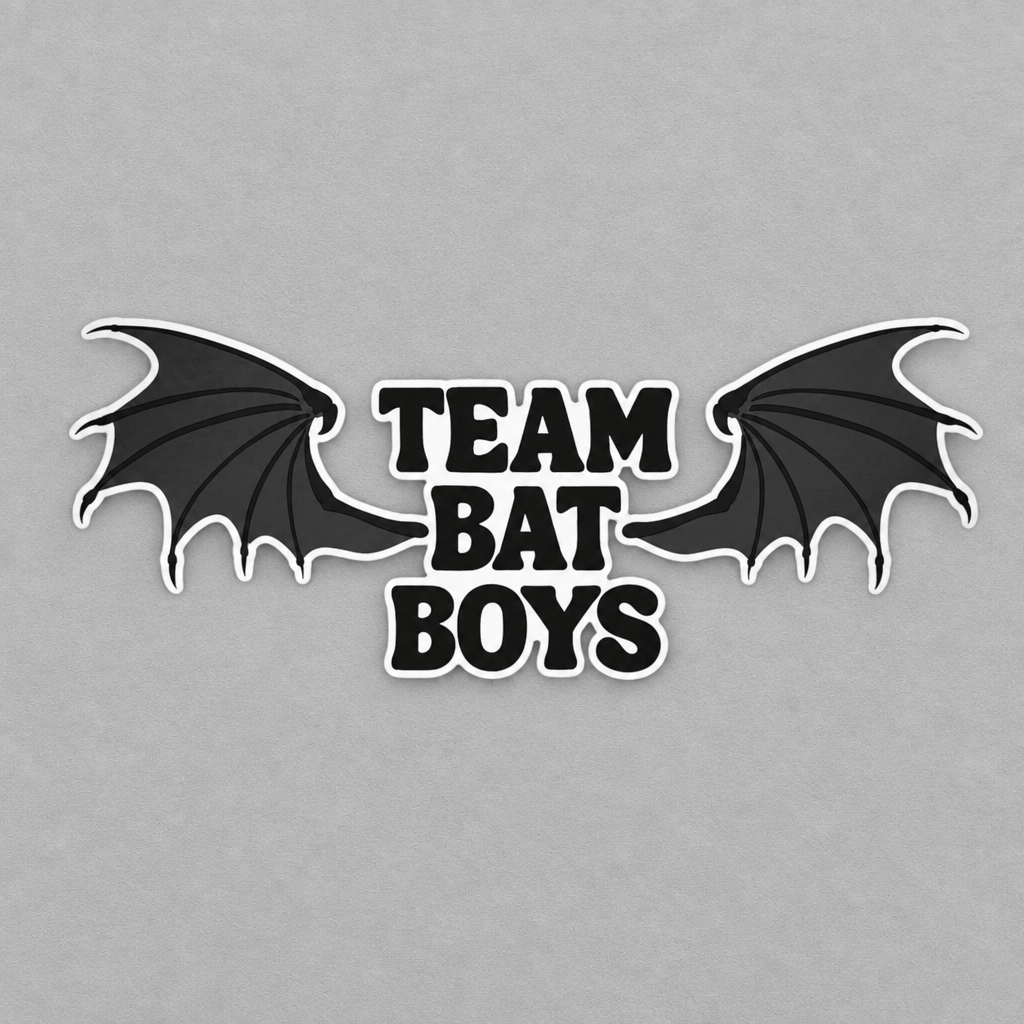 Team Bat Boys Clear Sticker photo 1 on the lighter grey backdrop