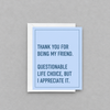 Thanks For Being My Friend Card photo 1 on the lighter grey backdrop